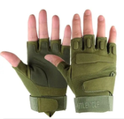 Перчатки армейские беспалые BlackHawk военные тактические без пальцев L Зеленые - изображение 2