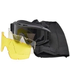 Тактические очки-маска армейские с двумя дополнительными линзами, чёрного цвета, TTM-09 №1 - изображение 4