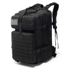 Рюкзак армейский тактический военный 50 литров MOLLE черный - изображение 1