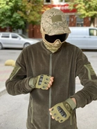 Кофта флисовая мужская военная тактическая с липучками под шевроны ВСУ (ЗСУ) 8049 48 размер хаки - изображение 3