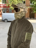Кофта флисовая мужская военная тактическая с липучками под шевроны ВСУ (ЗСУ) 8049 48 размер хаки - изображение 9