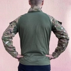 Рубашка мужская военная тактическая с липучками ВСУ (ЗСУ) Украина Ubaks Убакс Мультикам 7202 XXXL 56 р - изображение 2