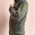 Кофта флисовая мужская военная тактическая с липучками под шевроны ВСУ (ЗСУ) 48 размер 8019 хаки - изображение 4