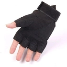Перчатки тактические, (без пальцев, с кастеткой) защитные для военных M, Чорний - изображение 3