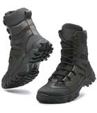 Берці демісезонні черевики тактичні чоловічі, туфлі тактичні чоловічі берці, натуральна шкіра та кордура, розмір 41, Bounce ar. SF-IF-1241, колір чорний - зображення 1