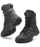 Берці демісезонні черевики тактичні чоловічі, туфлі тактичні чоловічі берці, натуральна шкіра та кордура, розмір 45, Bounce ar. SF-IF-1245, колір чорний - зображення 1