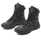 Берці демісезонні черевики тактичні чоловічі, туфлі тактичні чоловічі берці, натуральна шкіра та кордура, розмір 45, Bounce ar. SF-IF-1245, колір чорний - зображення 3