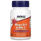 Вітаміни Now Foods Mega D-3 & MK-7 5000 IU 180 мкг 60 капсул