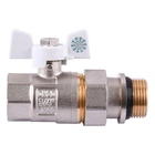 Кран шаровый прямой с американкой PROFESSIONAL QP_003 PN40 3/4" антипротечка белая бабочка