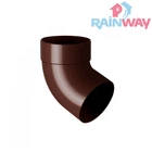 Колено (отвод) трубы одномуфтовое 67° RAINWAY 90 система Коричневое
