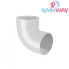 Колено (отвод) трубы одномуфтовое 87° RAINWAY 90 система Белое