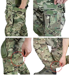 Тактичні штани Multicam з кількома кишенями, військові камуфляжні штани з наколінниками р.XS - зображення 3