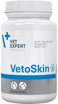 Пищевая добавка Vet Expert VetoSkin для поддержания здоровья кожи и шерсти у кошек и собак 90 таблеток (5907752658266)