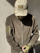 Кофта флісова чоловіча військова тактична з липучками під шеврони ЗСУ 8051 52 розмір хакі - зображення 10