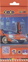 Олівці кольорові ZiBi Car шестигранні 12 кольорів (ZB.2446)