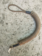 Шнур страховочный витой (тренчик) жёсткая петля карабин паракорд песок койот 983 - изображение 2