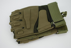Тактичні рукавички без пальців з гумовими накладками 9062_XL_Olive - зображення 3