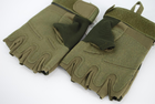 Тактичні рукавички без пальців з гумовими накладками 9062_XL_Olive - зображення 8