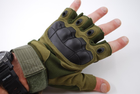 Перчатки тактические без пальцев 9050_M_Olive - изображение 5