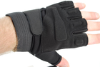 Тактичні рукавички без пальців з гумовими накладками 9062_M_Black - зображення 1