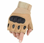 Перчатки тактические без пальцев Combat Песочные - L - изображение 1