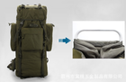 Рюкзак тактический 70 л оксфорд 600D,дождевик,металлический каркас,Олива - изображение 3