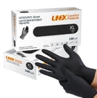 Перчатки нитровиниловые XL черные (витрил) Unex неопудренные 100 шт - изображение 2