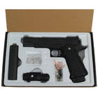 Страйкбольний пістолет Galaxy Colt M1911 Hi-Capa з глушником та прицілом метал чорний - зображення 4