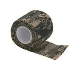 Маскировочная лента для оружия MONDIGOS 5см самофиксирующаяся эластичная камуфляжная мультикам пиксель-темная - изображение 2