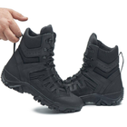 Берці зимові черевики тактичні чоловічі, туфлі тактичні чоловічі берці зимові, натуральна шкіра, розмір 40, Bounce ar. KG-FB-2040, колір чорний - зображення 3