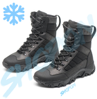 Берці зимові черевики тактичні чоловічі, туфлі тактичні чоловічі берці зимові, натуральна шкіра, розмір 46, Bounce ar. BM-PT-2046, колір чорний - зображення 2