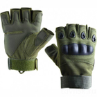Перчатки тактические без пальцев Перчатки тактические беспалые Размер L Зеленый (олива) - изображение 1