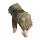 Перчатки тактические без пальцев Перчатки тактические беспалые Размер XL Зеленый (Олива) 1222 - изображение 1