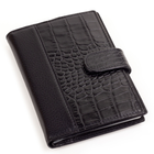Обложка для автодокументов с отделением для паспорта кожаная Eminsa 1598 12-1/4-1 черная