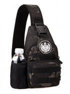 Армійська нагрудна сумка рюкзак з портом USB Захисник 128-BC чорний камуфляж - зображення 7