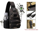 Армійська нагрудна сумка рюкзак з портом USB Захисник 128-BC чорний камуфляж - зображення 8