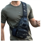 Армійська нагрудна сумка рюкзак з портом USB Захисник 128-BC чорний камуфляж - зображення 10