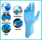 Перчатки нитриловые Medicom SafeTouch® Slim Blue текстурированные без пудры голубые размер S 100 шт (3,6 г.) - изображение 3