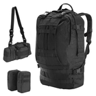 Чоловічий рюкзак тактичний з підсумками "B08 - Чорний" 55л, рюкзак штурмовий і туристичний (1009420-Black) - зображення 2