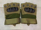 Перчатки тактические Безпальцеві, цвет олива, размер ХL - изображение 1