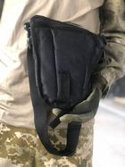 Сумка кобура боковая набедренная тактическая военная цвет черный (обхват нога+пояс) на пояс бедро - изображение 7