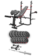 Набор Hop-Sport Premium 38кг со скамьей HS-1065HB Pro, штангами и гантелями