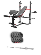 Набор Hop-Sport Premium 39кг со скамьей HS-1065HB Pro и штангой
