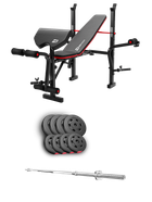 Набор Hop-Sport Premium 39кг со скамьей HS-1055 Pro и штангой