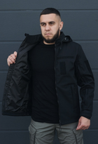 Куртка тактическая на молнии с капюшоном soft shell M garpun black - изображение 3