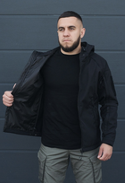 Куртка тактична на блискавці з капюшоном soft shell XXL oborona black - зображення 4
