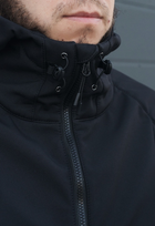 Куртка тактична на блискавці з капюшоном soft shell L oborona black - зображення 7