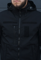 Куртка тактична на блискавці з капюшоном soft shell S garpun black - зображення 7