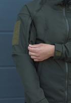Куртка тактическая на молнии с капюшоном soft shell XS oborona khaki - изображение 8