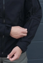 Куртка тактическая на молнии с капюшоном soft shell M oborona black - изображение 10